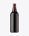 Amber Glass Bottle With Dark Beer Mockup