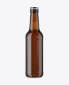 Amber Beer Bottle Mockup - Front View