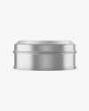 Metallic Round Tin Box Mockup - Front View