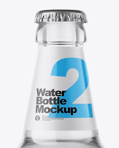 Clear Glass Bottle With Water Mockup