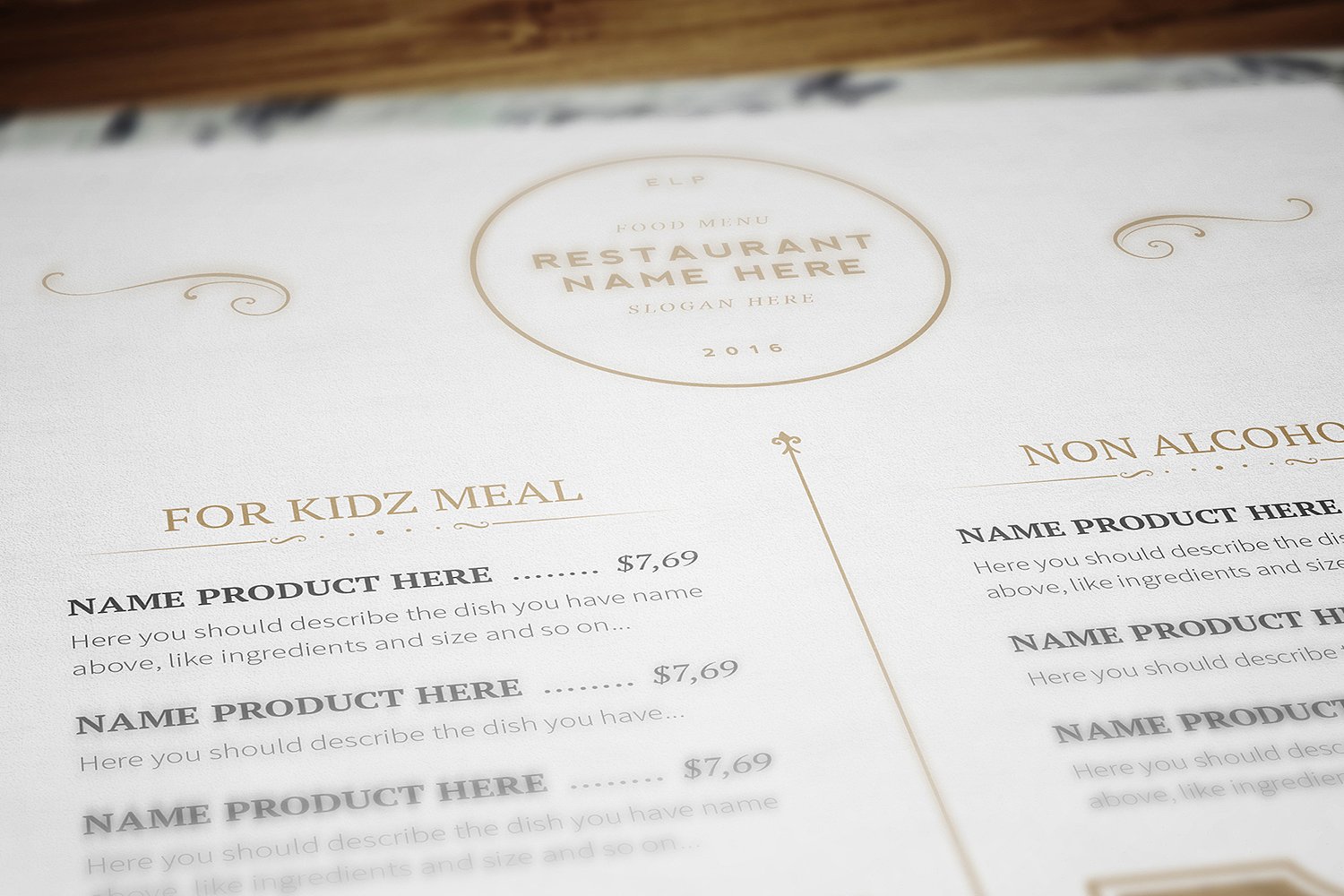 Classy Food Menu 7 Template