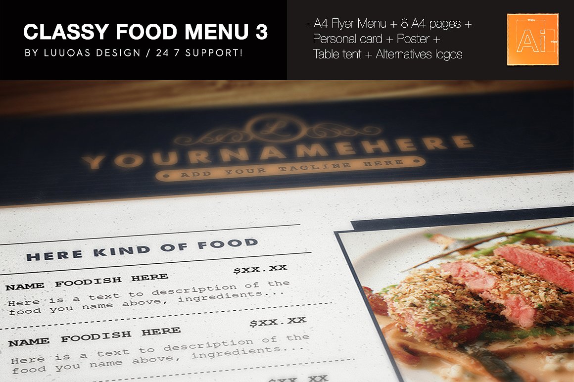 Classy Food Menu 3 Classy Food Menu 3