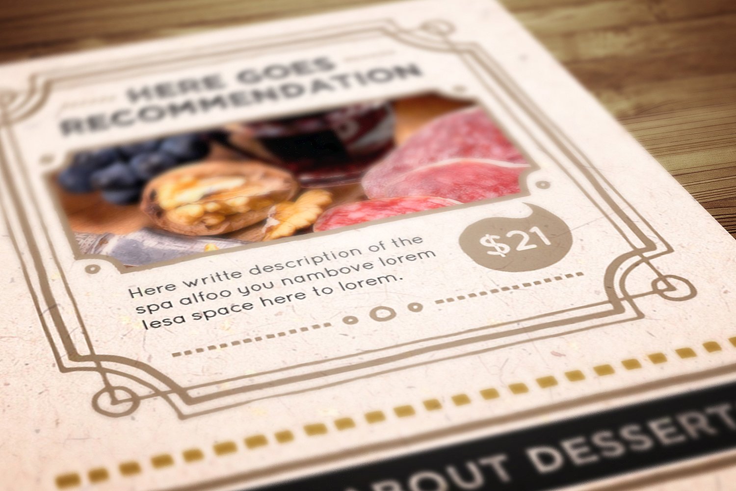 The Rustic Menu Illustrator Template