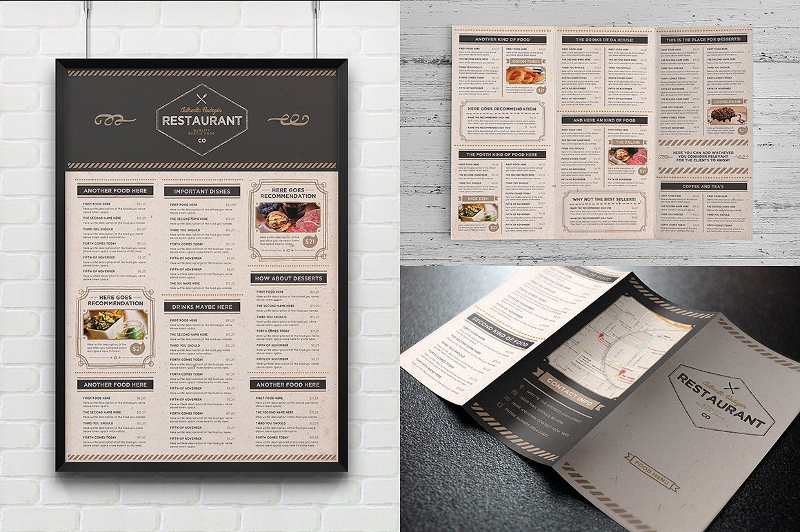 The Rustic Menu Illustrator Template