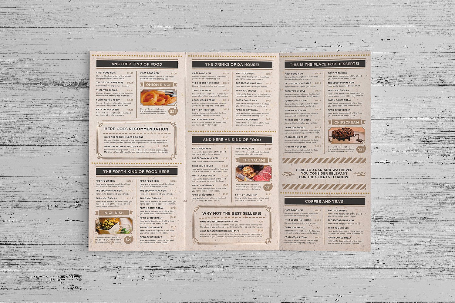 The Rustic Menu Illustrator Template