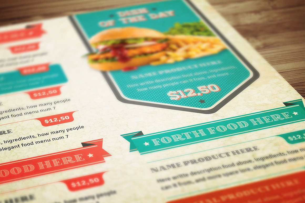 Vintage Food Menu Illustrator Template