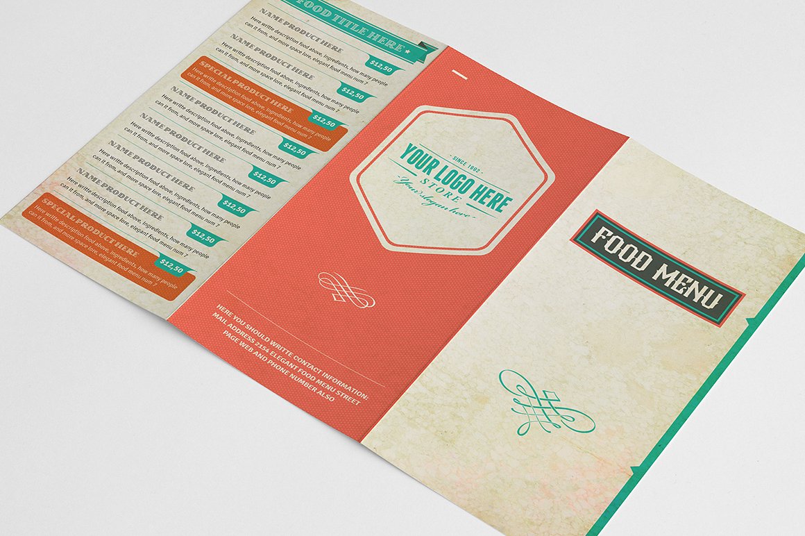 Vintage Food Menu Illustrator Template Vintage Food Menu Illustrator Template