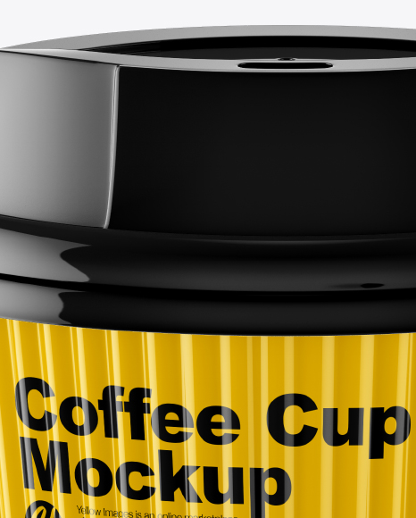 Glossy Coffee Cup Mockup - Front View (High-Angle Shot) Glossy Coffee Cup Mockup - Front View (High-Angle Shot)