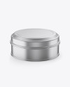 Metallic Round Tin Box Mockup - Front View (High-Angle Shot)