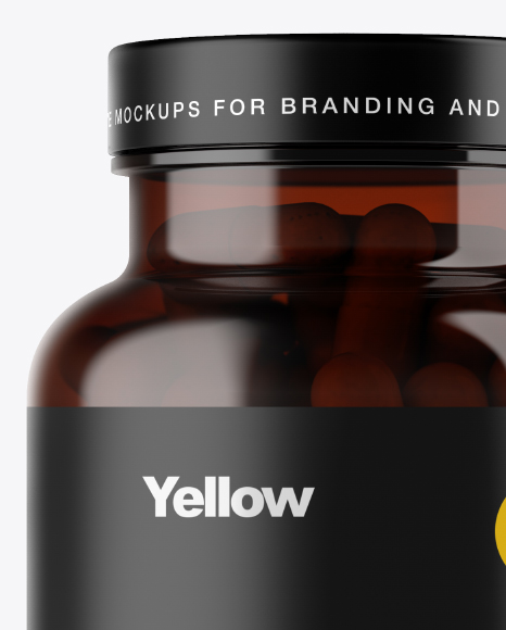 Amber Pills Bottle Mockup