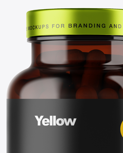 Amber Pills Bottle Mockup Amber Pills Bottle Mockup