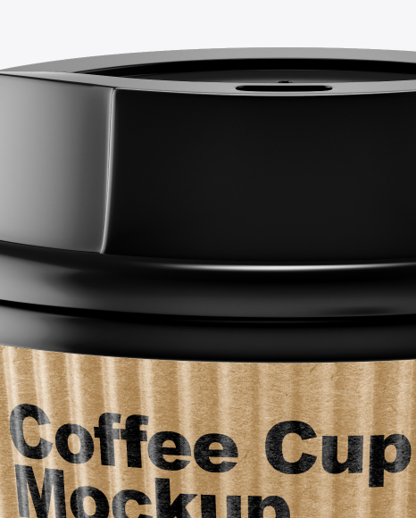 Kraft Coffee Cup Mockup - Front View (High-Angle Shot)