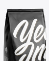 500g Glossy Coffee Bag Mockup - Half Side View