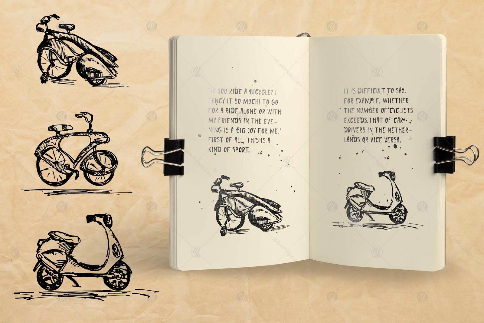 Set of hand-drawn retro transport ink sketches Set of hand-drawn retro transport ink sketches