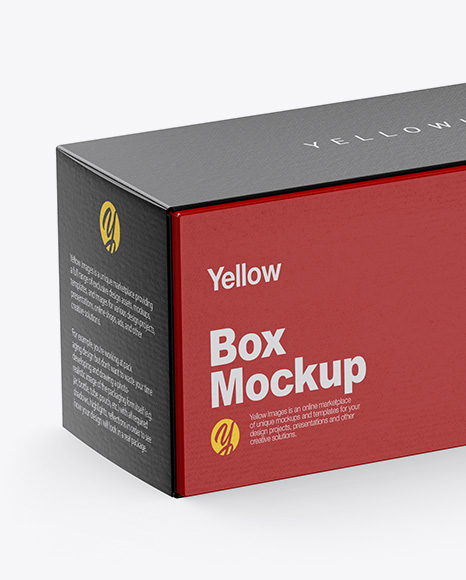 Textured Box Mockup - Half Side View (High-Angle Shot)