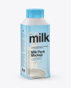 Milk Bottle Mockup - Half Side View