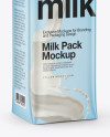 Milk Bottle Mockup - Half Side View