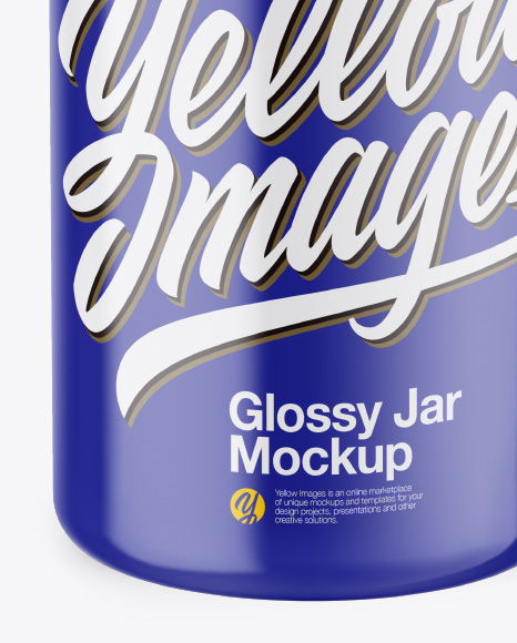 Glossy Jar Mockup - Front View