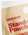 Glossy Transparent Stand-Up Pouch W/ Tomatos Mockup - Front View