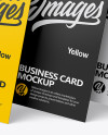 Three Business Cards Mockup - Half Side View