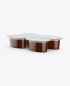 Food Pots Mockup - Half Side View