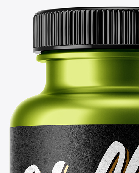 Metallized Plastic Pills Bottle Mockup