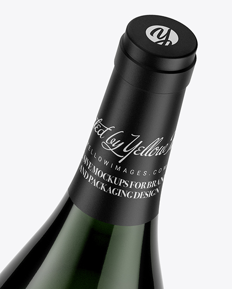 750ml Green Glass White Wine Bottle Mockup 750ml Green Glass White Wine Bottle Mockup