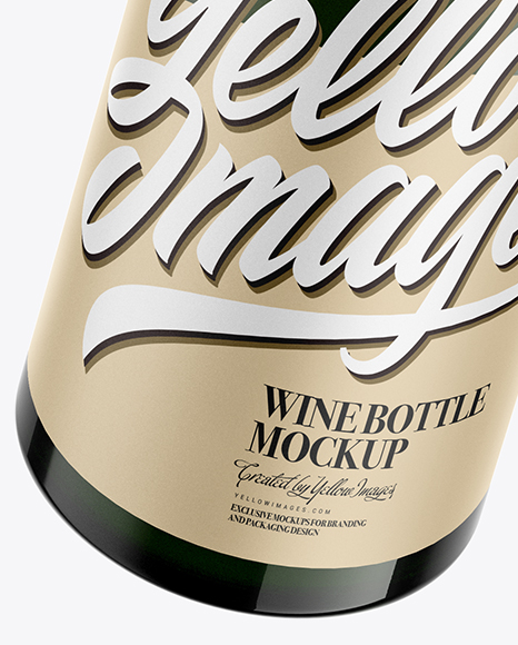 750ml Green Glass White Wine Bottle Mockup 750ml Green Glass White Wine Bottle Mockup