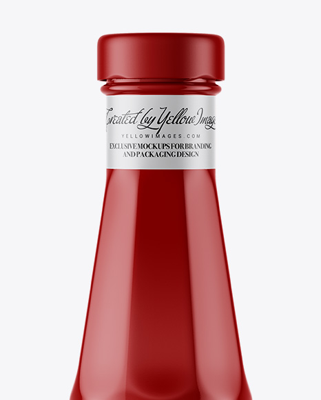 Glossy Sauce Bottle Mockup