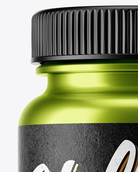 Metallized Plastic Pills Bottle Mockup