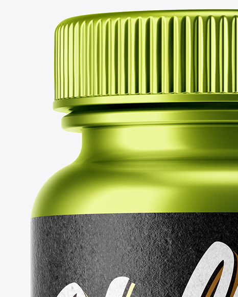 Metallized Plastic Pills Bottle Mockup