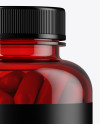 Red Plastic Pills Bottle Mockup