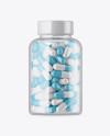 Clear Glass Pills Bottle Mockup