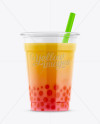 Mango Bubble Tea Cup Mockup