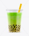 Matcha Bubble Tea Cup Mockup