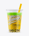 Matcha Bubble Tea Cup Mockup