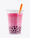 Strawberry Bubble Tea Cup Mockup