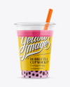 Strawberry Bubble Tea Cup Mockup