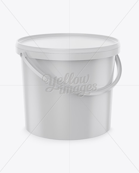 Plastic Bucket Mockup - Halfside View (High-Angle Shot)