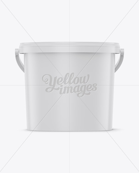 Plastic Bucket Mockup - Front View (Eye-Level Shot)