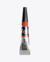 Metal Super Glue Tube Mockup - Front View
