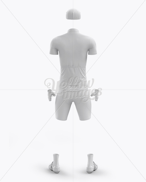 Men’s Full Cycling Kit Mockup (Back View)