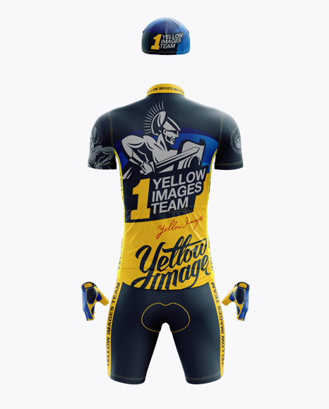 Men’s Full Cycling Kit Mockup (Back View)