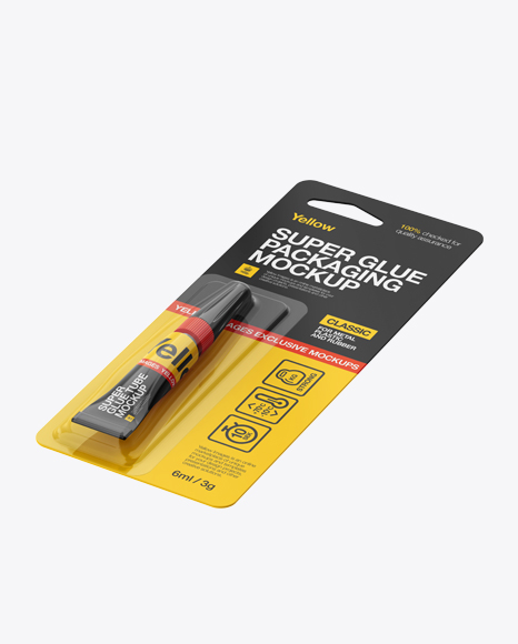 Super Glue Package Mockup - Halfside View - Free Download Images High