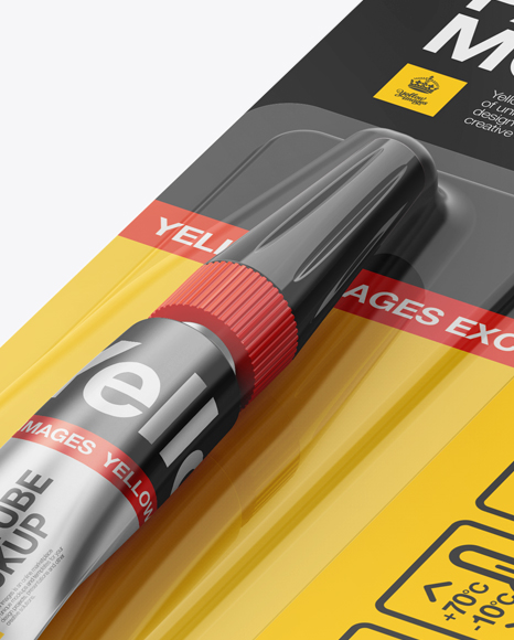 Super Glue Metal Tube Package Mockup - Halfside View Super Glue Metal Tube Package Mockup - Halfside View