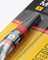 Super Glue Metal Tube Package Mockup - Halfside View