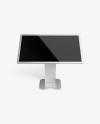 Metallic Touch Screen Display Table Mockup - Front View