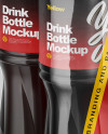 Transparent Shrink Pack with 6 Plastic Bottles With Cola Mockup - Half Side View