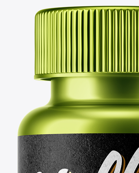 Metallized Plastic Pills Bottle Mockup
