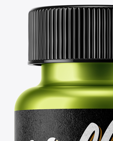 Metallized Plastic Pills Bottle Mockup